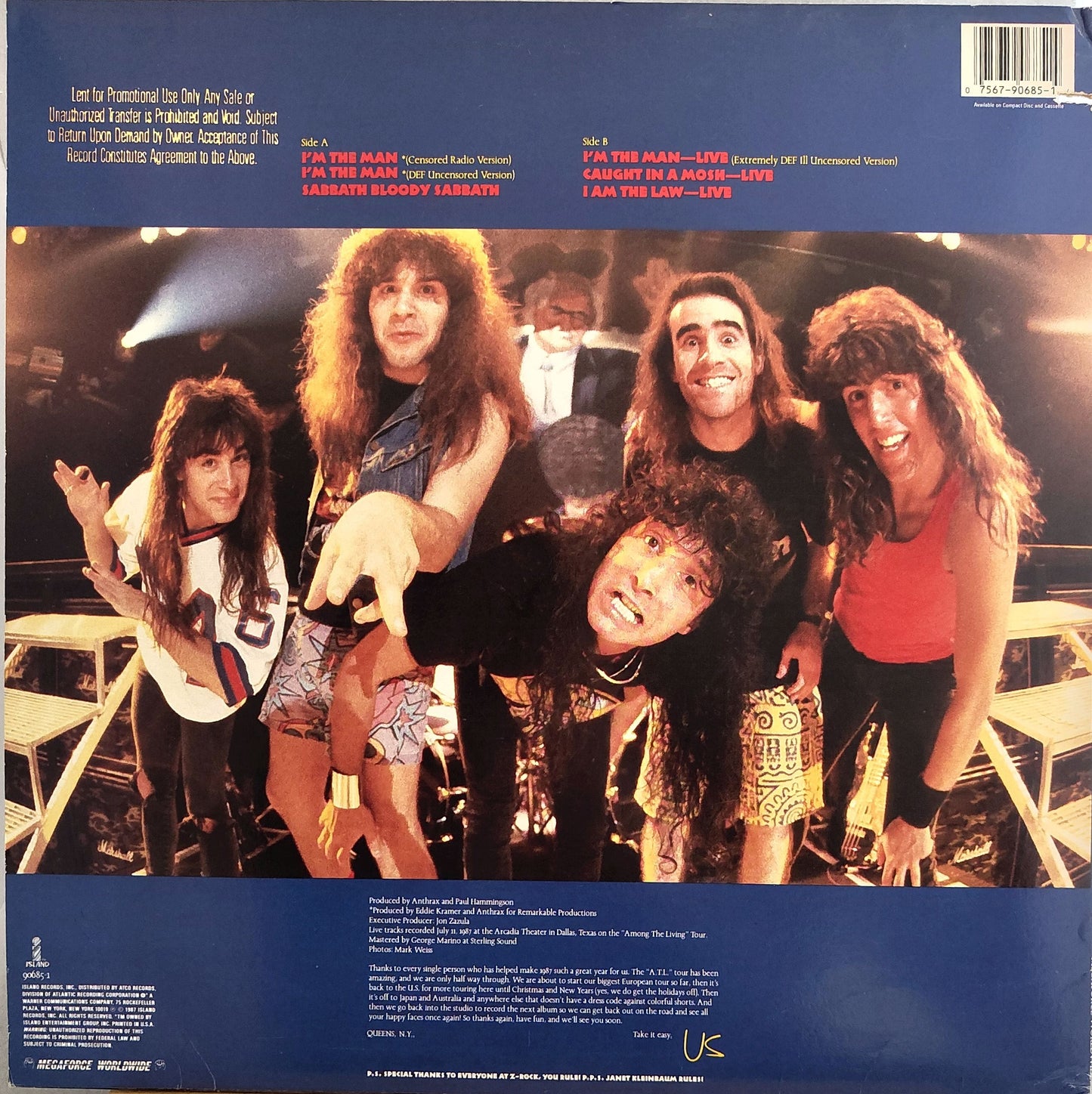 Anthrax I'm The Man Maxi Lp-levy