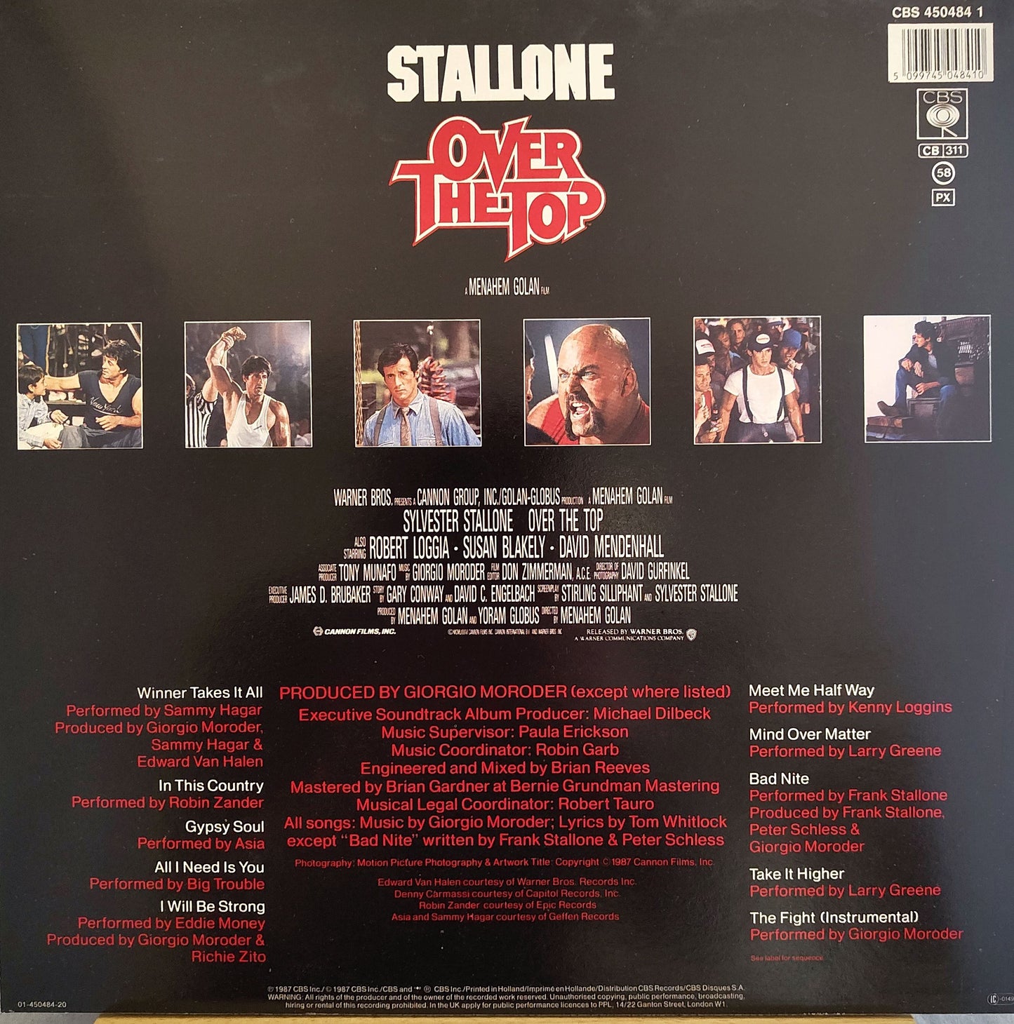 Over the Top Original Motion Picture Lp-levy