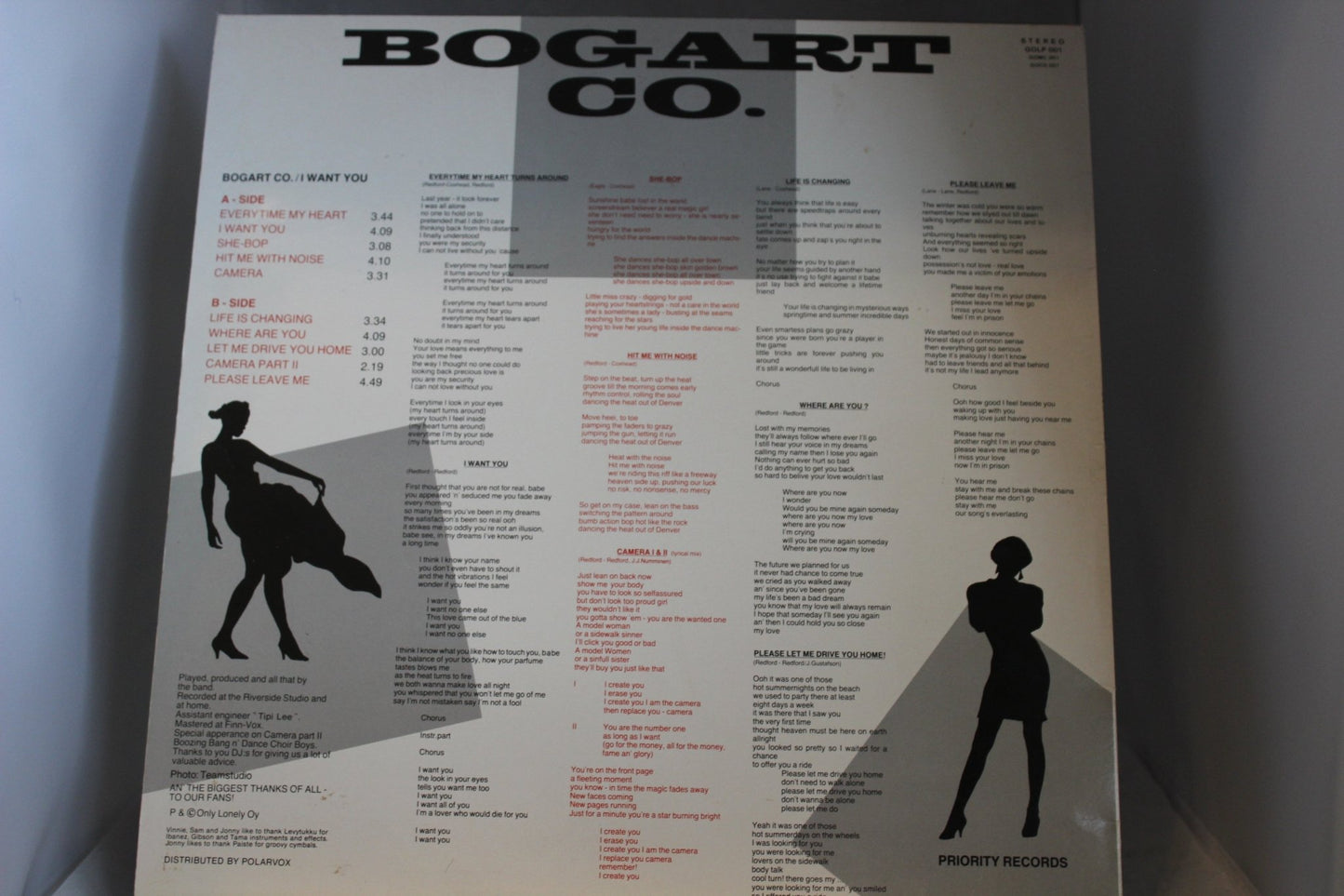 Bogart Co I want you lp - levy - Asadon AarteetLp - levyt