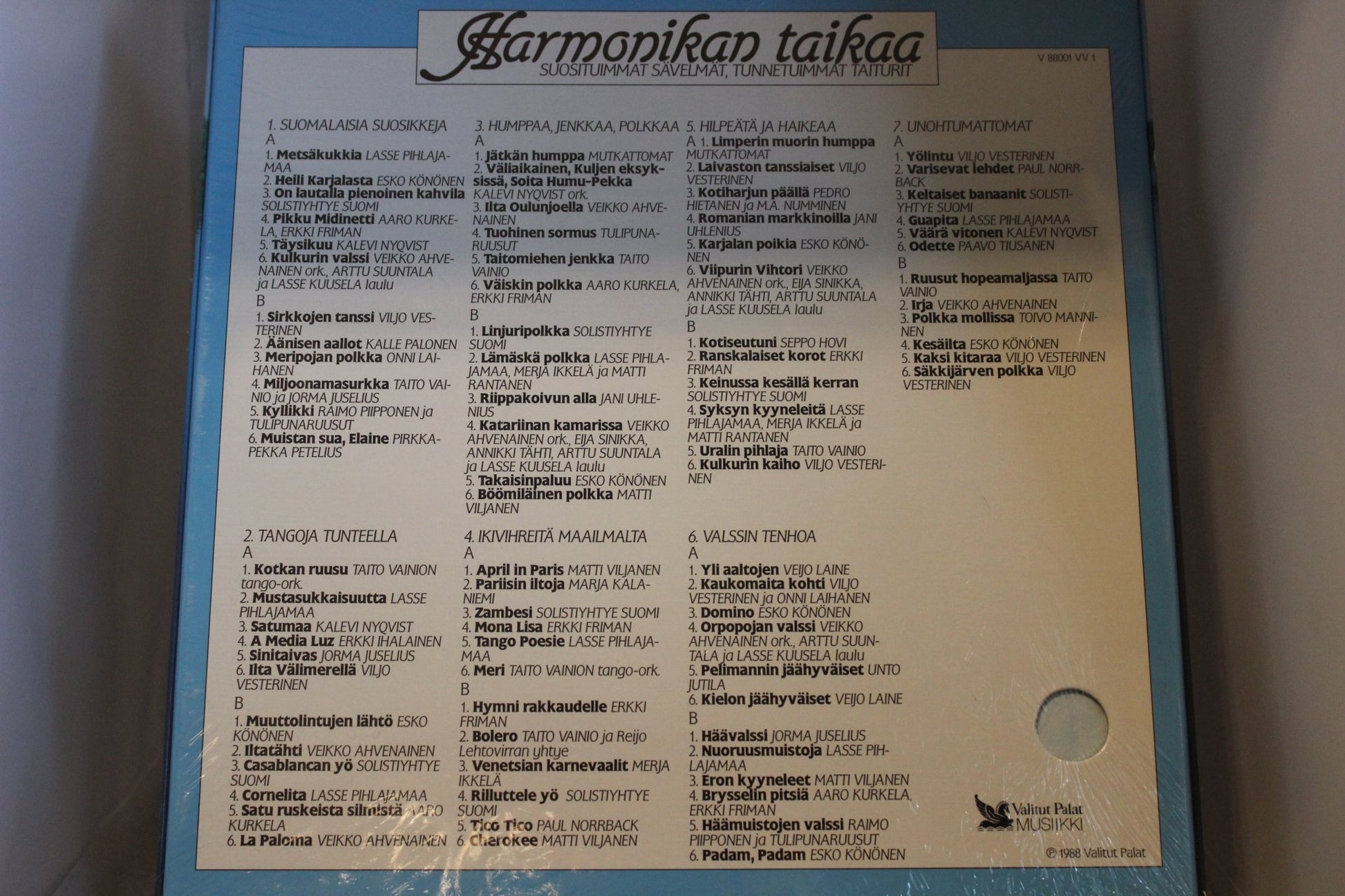 Harmonikan Taikaa lp - levy 7levyä Suosituimmat sävelmät - Asadon AarteetLp - levyt