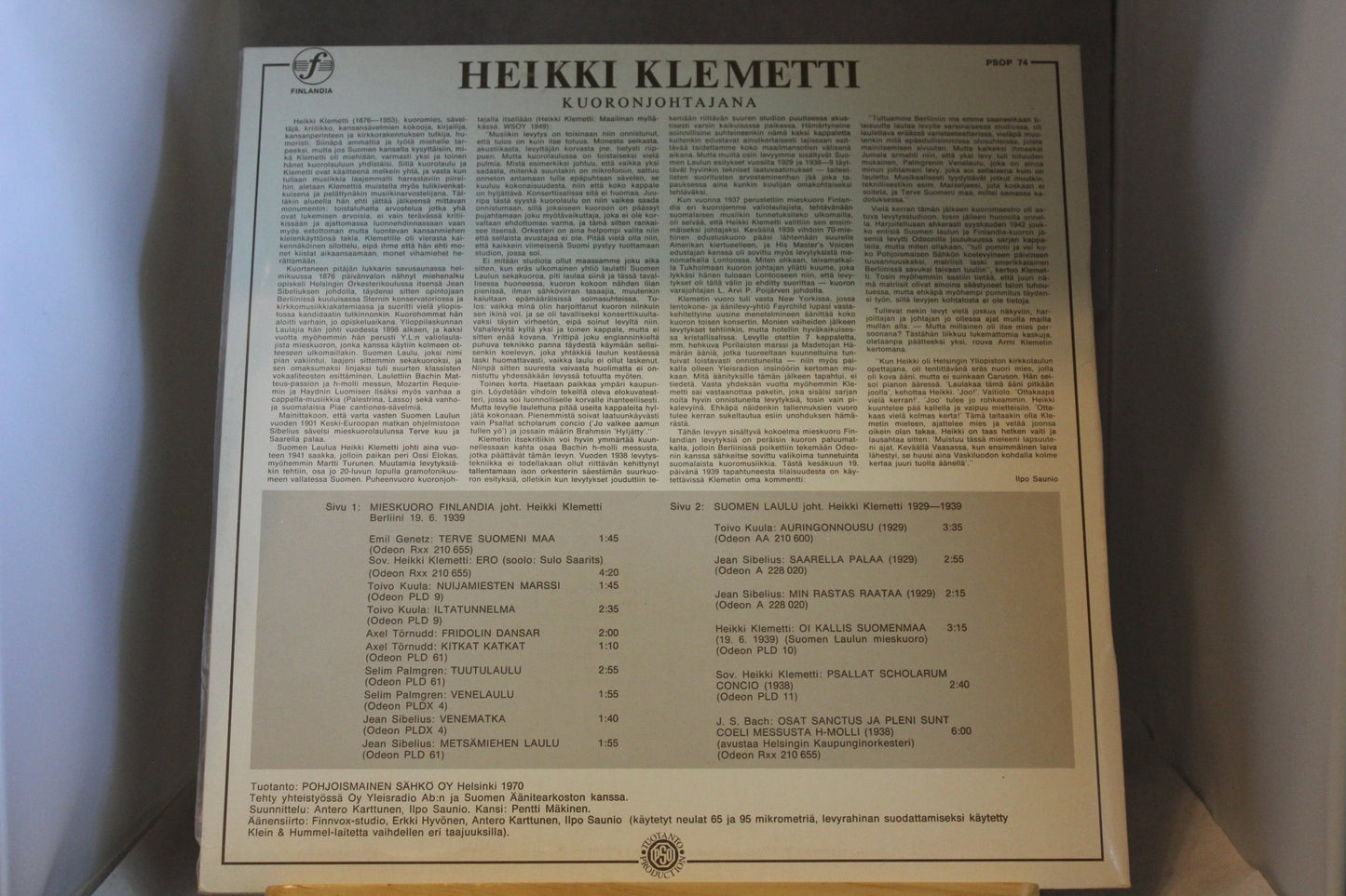 Heikki Klemetti Kuoronjohtajana lp - levy - Asadon AarteetLp - levyt