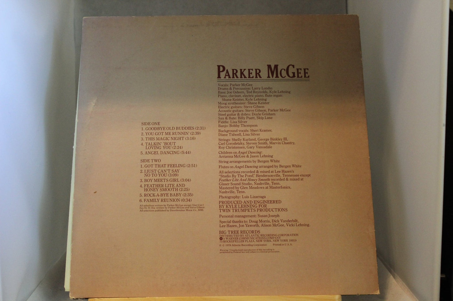 Parker Mc Gee lp - levy - Asadon AarteetLp - levyt