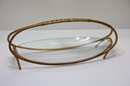 Rottinki-lasi tarjotin